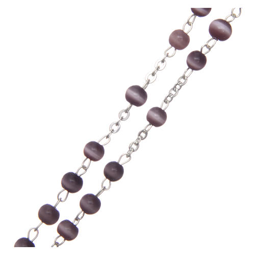Glass rosary with round purple beads 5 mm 3
