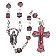 Glass rosary with round purple beads 5 mm s1