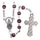 Glass rosary with round purple beads 5 mm s2