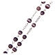Glass rosary with round purple beads 5 mm s3