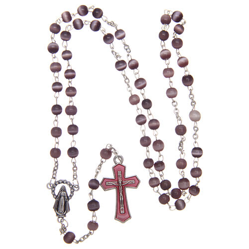 Glass rosary round violet beads 5 mm 4