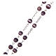 Glass rosary round violet beads 5 mm s3