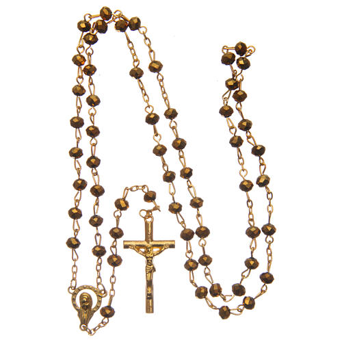 Rosary in golden faceted glass 6mm 4