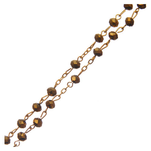 Glass rosary faceted golden beads 6 mm 3