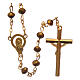 Glass rosary faceted golden beads 6 mm s2