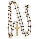 Glass rosary faceted golden beads 6 mm s4