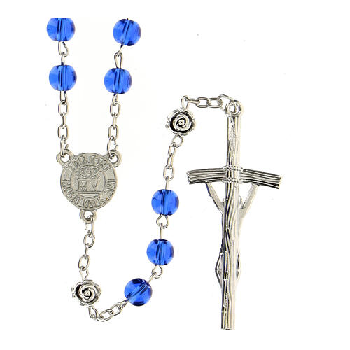 Blue glass rosary 3 mm 2