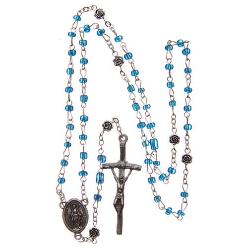 Rosario vidrio azul 3 mm 4