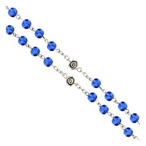 Glass rosary blue beads 3 mm 3