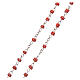 Rosenkranz aus Metall mit rot-getrieften Perlen, 5 mm s3