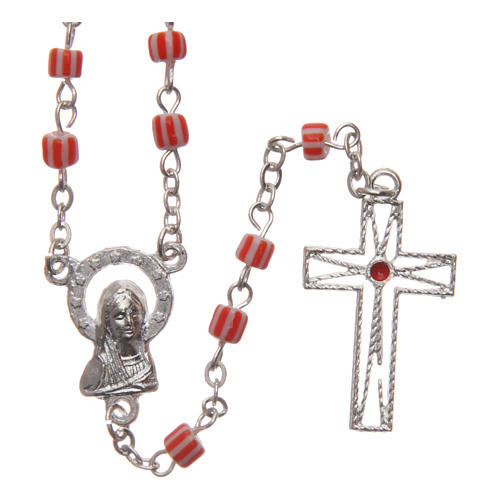 Rosary in striped glass 5 mm 1