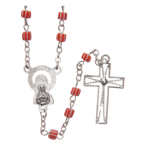 Rosary in striped glass 5 mm 2