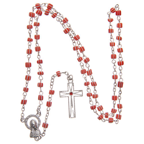 Rosary in striped glass 5 mm 4