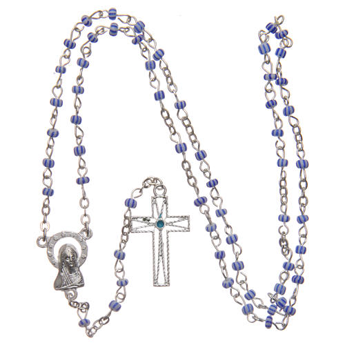 Striped glass rosary 3 mm 4