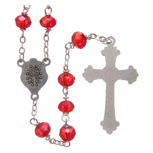 Rosary in red faceted crystal with 8mm beads 2