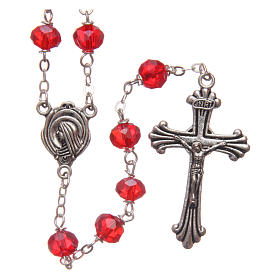 Rosari cristallo: Rosario cristallo sfaccettato rosso grani 8 mm