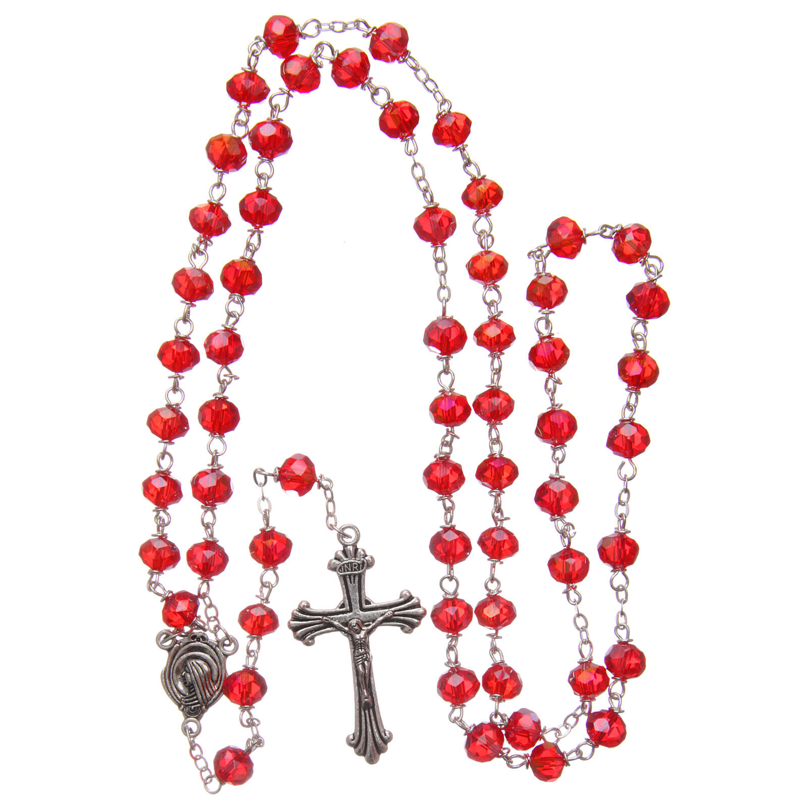 Rosary semi-crystal faceted red beads 8 mm | online sales on HOLYART.com