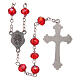Rosary semi-crystal faceted red beads 8 mm s2