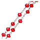 Rosary semi-crystal faceted red beads 8 mm s3