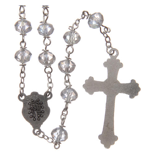 Rosary in white faceted crystal with 8mm beads 2