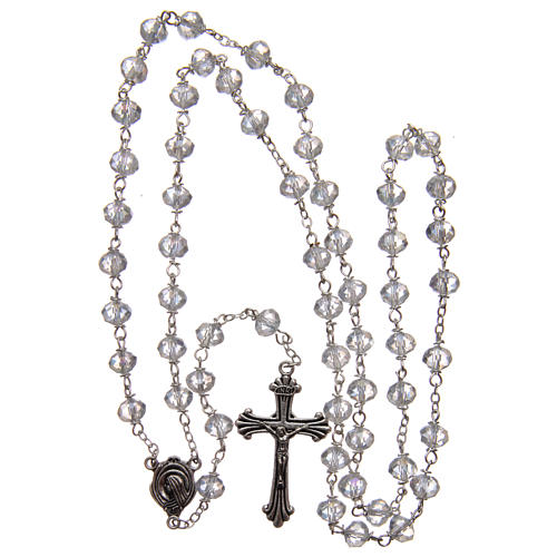 Rosary in white faceted crystal with 8mm beads 4