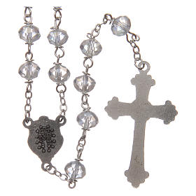 Rosari cristallo: Rosario cristallo sfaccettato bianco grani 8 mm 