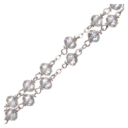 Rosary semi-crystal faceted white beads 8 mm 3