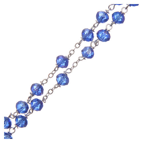 Rosenkranz aus Metall mit blauen Perlen, 8 mm 3
