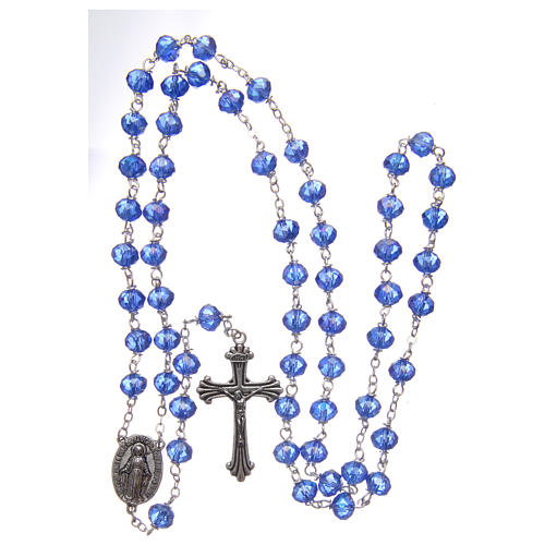 Rosary in blue faceted crystal 8 mm 4