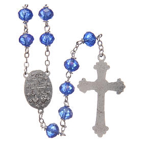 Rosari cristallo: Rosario cristallo sfaccettato blu 8 mm
