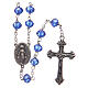 Rosary semi-crystal faceted blue beads 8 mm s1
