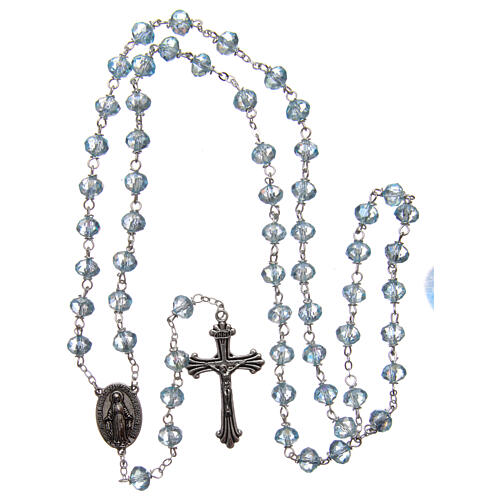 Rosary of semi-crystal faceted beads 8 mm 4