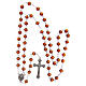 Rosary of amber-colored semi-crystal faceted beads 8 mm s4