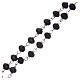 Rosary of black semi-crystal faceted beads 8 mm s3