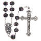 Rosary in black glass with roses 9 mm s1