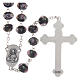 Rosary in black glass with roses 9 mm s2