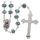 Rosary in light blue glass with roses 9 mm s2