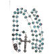 Rosary in light blue glass with roses 9 mm s4