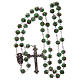 Rosary in green glass with roses 9 mm s4