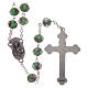 Glass rosary green beads with roses 9 mm s2