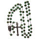 Glass rosary green beads with roses 9 mm s4