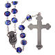 Rosary in blue glass with roses 9 mm s2