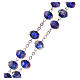 Rosary in blue glass with roses 9 mm s3