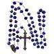 Rosary in blue glass with roses 9 mm s4