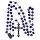 Glass rosary blue beads with roses 9 mm s4