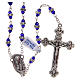 Rosary in blue semi-crystal with white rhinestone 9x5 mm s1