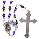 Rosary in blue semi-crystal with white rhinestone 9x5 mm s2