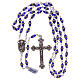 Rosary in blue semi-crystal with white rhinestone 9x5 mm s4