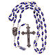 Rosary blue semi-crystal beads with rhinestones 9x5 mm s4