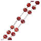 Rosary in red glass with small roses 9 mm s3